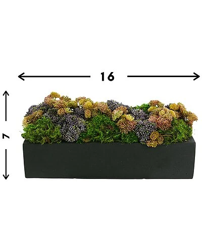 Pink Sedum And Moss Floral Arrangement Home 3 Pink Sedum And Moss Floral Arrangement Home - Image 3