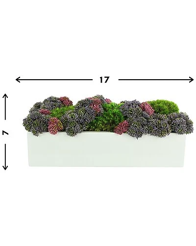 Purple Sedum And Moss Floral Arrangement Home 3 Purple Sedum And Moss Floral Arrangement Home - Image 3