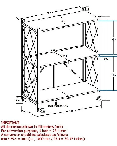 Able 3-Tier Metal Shelf 3 Able 3-Tier Metal Shelf - Image 3