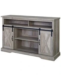 52in Wood Tall Sliding Barn Door Media Stand Home