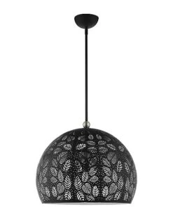 Livex Lighting 3-Light Black With Brushed Nickel Accents Pendant Home
