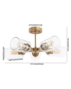 Aynie 21.5in 5-Light Cylinder LED Semi Flush Mount Home -Home Furnishing Store 3050164870 RLLD 3