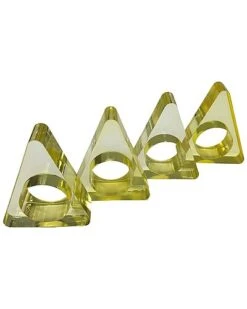 Yellow Triangle Napkin Ring Set Home