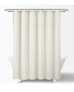 Farmhouse Drew Stripe Silver-Infused Antimicrobial Shower Curtain Home