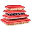 Rectangular Glass Red Bakeware (Set Of 4) Home