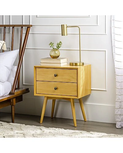 2-Drawer Solid Wood Night Stand Home 2 2-Drawer Solid Wood Night Stand Home - Image 2