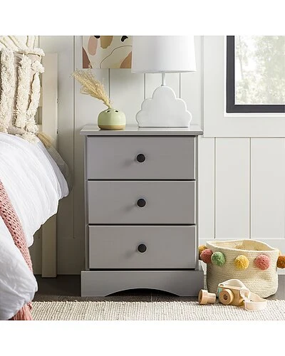 Classic 3-Drawer Solid Wood Top Nightstand Home 2 Classic 3-Drawer Solid Wood Top Nightstand Home - Image 2