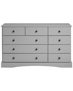 Classic 9-Drawer Solid Wood Top Dresser With Metal Hardware Home