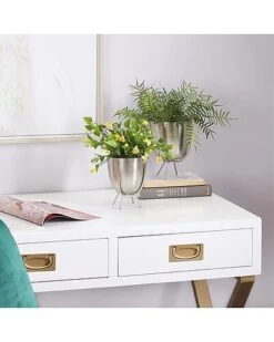 By Cosmopolitan Set Of 2 Silver Planters Home -Home Furnishing Store 3050227911 RLLD 3