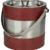 Red Leather Ice Bucket Home