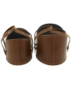 Set Of 2 Brown Leather Storage Basket Home -Home Furnishing Store 3050228147 RLLD 5