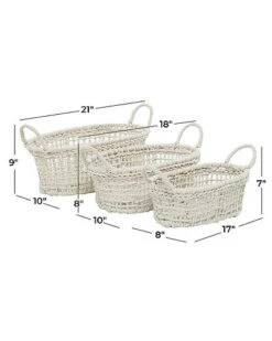 Set Of 3 Cotton Bohemian Storage Baskets Home -Home Furnishing Store 3050228255 RLLD 3