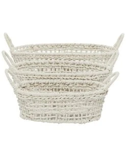 Set Of 3 Cotton Bohemian Storage Baskets Home -Home Furnishing Store 3050228255 RLLD 5