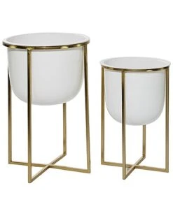 By Cosmopolitan Set Of 2 Planters Home