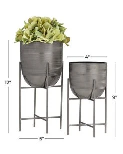 Set Of 2 Grey Modern Planter Home -Home Furnishing Store 3050229116 RLLD 3