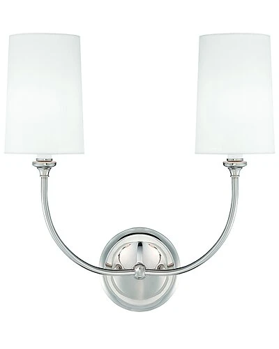 Libby Langdon For Crystorama Sylvan 2-Light Polished Nickel Sconce Home 1 Libby Langdon For Crystorama Sylvan 2-Light Polished Nickel Sconce Home