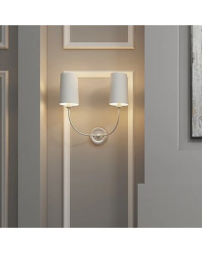Libby Langdon For Crystorama Sylvan 2-Light Polished Nickel Sconce Home 2 Libby Langdon For Crystorama Sylvan 2-Light Polished Nickel Sconce Home - Image 2