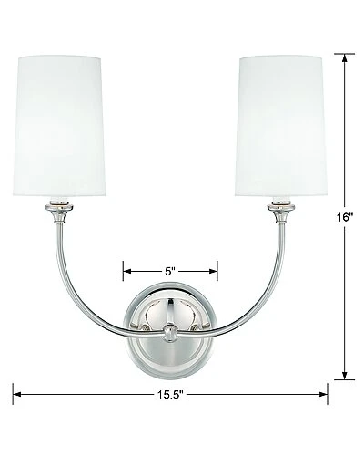 Libby Langdon For Crystorama Sylvan 2-Light Polished Nickel Sconce Home 3 Libby Langdon For Crystorama Sylvan 2-Light Polished Nickel Sconce Home - Image 3