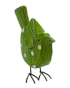 Ceramic Green Spring Polka Dot Bird Decor Home