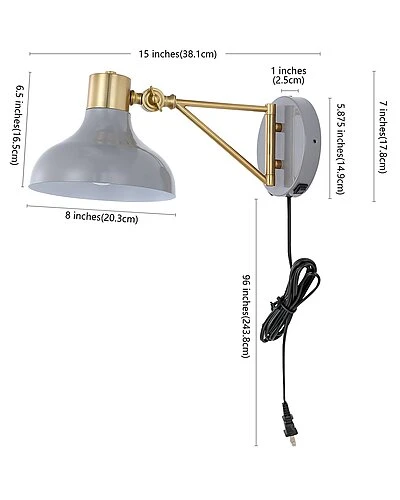 Lynn 15in USB Charging Port LED Sconce Home 4 Lynn 15in USB Charging Port LED Sconce Home - Image 4