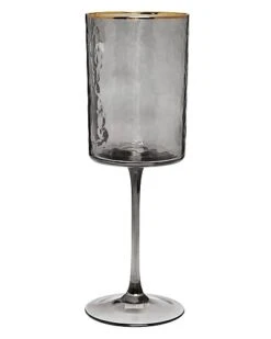 Smoked Square Shaped Wine Glasses Set Of 6 Home