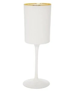 White Square Shaped Water Glasses With Rim Set Of 6 Home