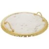 Edge Round Marble Tray And Handles Home