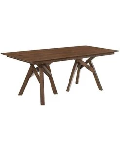 Cortina 79In Mid-Century Modern Walnut Wood Dining Table Home