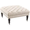 Isabelle Natural Square Tufted Ottoman Home