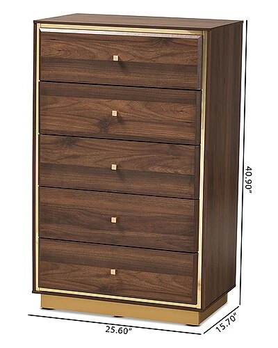 Baxton Studio Cormac 5-Drawer Storage Chest Home 3 Baxton Studio Cormac 5-Drawer Storage Chest Home - Image 3