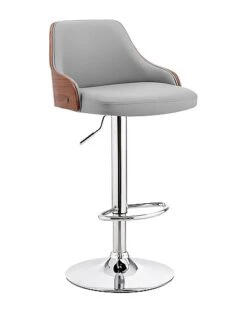Sher Adjustable Chrome Finish Bar Stool Home