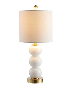 February 21in Glass Metal LED Table Lamp Home