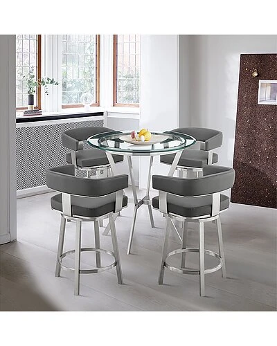Naomi And Lorin 5pc Counter Height Dining Set Home 2 Naomi And Lorin 5pc Counter Height Dining Set Home - Image 2