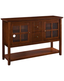 52in Transitional Glass TV Stand Buffet Home