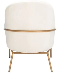 Safavieh Eleazer Cream Velvet Accent Chair Home -Home Furnishing Store 3050327022 RLLD 3