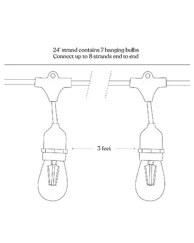 Ambience Pro 24' 7 Bulb LED Hanging String Lights Home 2 Ambience Pro 24' 7 Bulb LED Hanging String Lights Home - Image 2