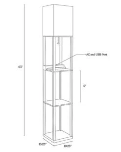 Maxwell Black LED Shelf Floor Lamp With USB Port Home -Home Furnishing Store 3050333787 RLLD 3
