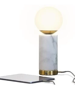 Aspen Brass LED Table Lamp With USB Port Home
