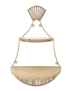 24in Rattan Wrapped Wall Shelf