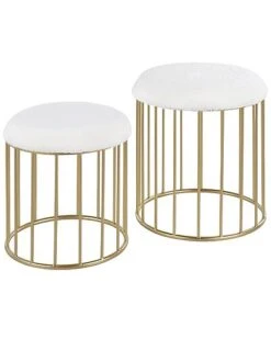 Lumisource Set Of 2 Canary Nesting Ottomans Home