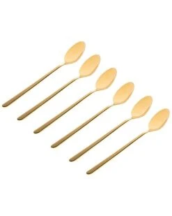Lola Shiny Gold 18/10 Stainless Steel Ice Tea Spoons (Set Of 6) Home