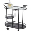 Black Metal Contemporary Bar Cart Home