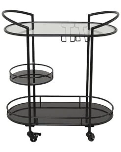 Black Metal Contemporary Bar Cart Home -Home Furnishing Store 3050351420 RLLD 3