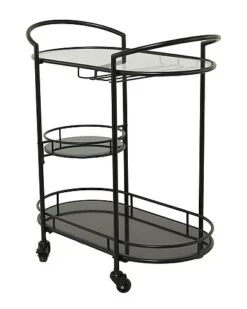 Black Metal Contemporary Bar Cart Home -Home Furnishing Store 3050351420 RLLD 4