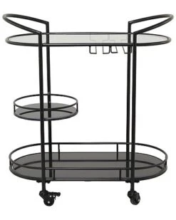 Black Metal Contemporary Bar Cart Home -Home Furnishing Store 3050351420 RLLD 5