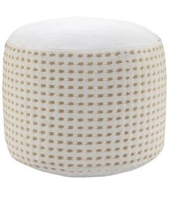 Andcrafted Dashing Geometric Natural Jute Pouf