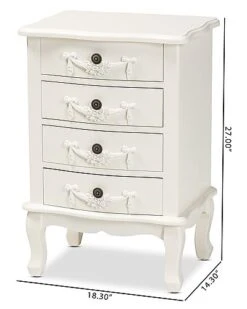 Baxton Studio Callen Wood 4-Drawer Nightstand Home -Home Furnishing Store 3050370796 RLLD 4