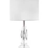 NuLOOM 18in Florence Crystal & Iron Linen Shade Table Lamp Home