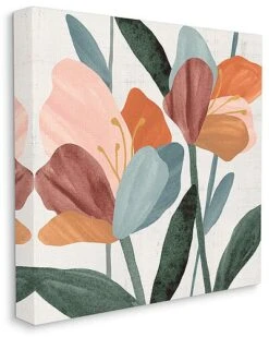 Industries Abstract Azalea Flower Petals Pink Blue Design Stretched Canvas Wall Art By Annie Warren Home