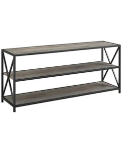 60in Industrial Wood Bookcase Home